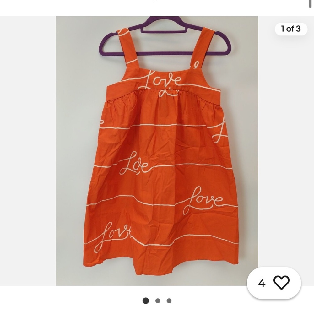 Never Fully Dressed Love Print Mini Dress Orange